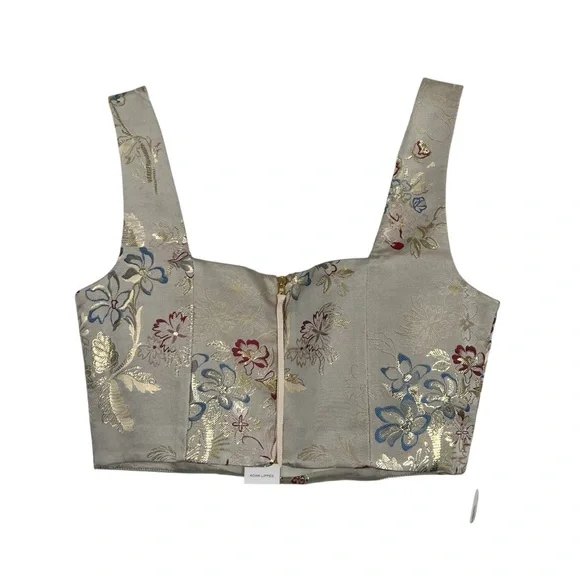 Adam Lippes Floral Embroidered Silk Blend Crop Top NWT - Picture 4 of 8